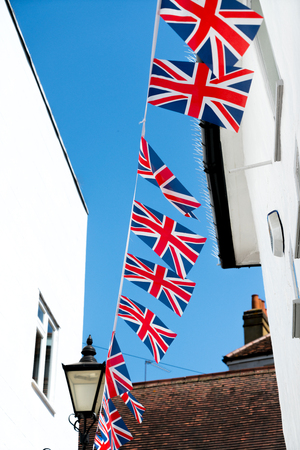 British & English national flag at the restaurant and pubの写真素材