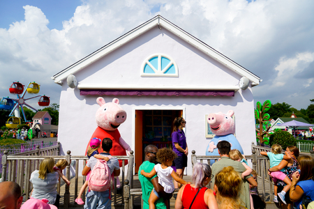 SOUTHAMPTON, ENGLAND, 14 JULY 2018: The Peppa Pig World is in Paultons Park located in Romsey, Hampshire, England. This park has around 70 attractions and rides.のeditorial素材