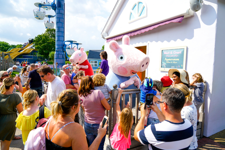 SOUTHAMPTON, ENGLAND, 14 JULY 2018: The Peppa Pig World is in Paultons Park located in Romsey, Hampshire, England. This park has around 70 attractions and rides.のeditorial素材
