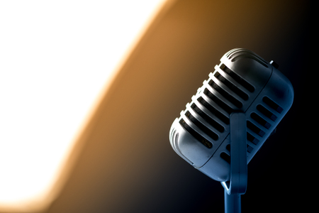 Retro style microphone in party or concertの写真素材