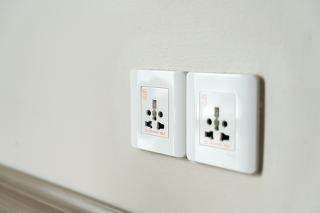 Universal electricity sockets & plugの写真素材