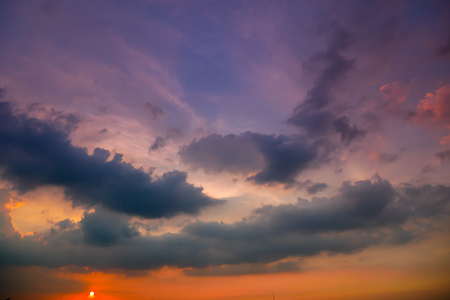 Sunset Sky Background in summerの写真素材