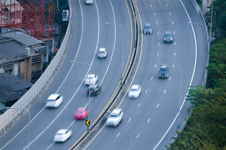 Highway from top view in rush hour, Bangkokのeditorial素材
