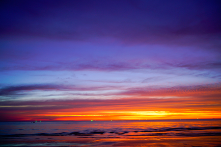 Sunset Sky Background on the beach in summerの写真素材