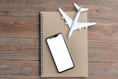 Travel & airplane with online booking conceptの写真素材