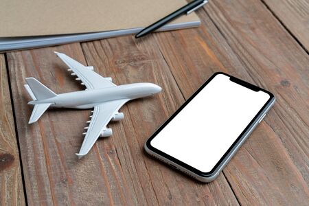 Travel & airplane with online booking concept
