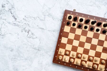 Chess online and strategy business concept from top view