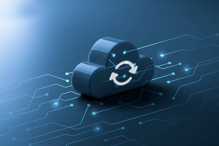 Cloud technology icon for online shopping global business concept