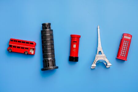 Online booking and travel concept with souvenirの写真素材