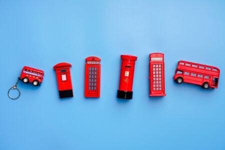 Online booking and travel concept with souvenirの写真素材