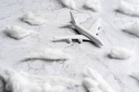 Airplane model for online ticket and tourism conceptの写真素材