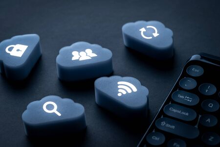Cloud technology icon for online shopping global business conceptの写真素材