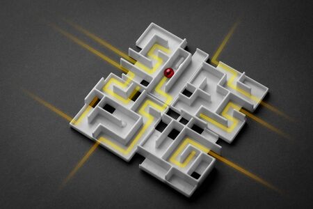 Puzzle Maze & strategy business concept of leadershipの写真素材