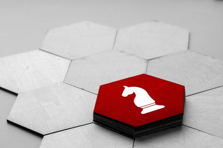 Business & strategy icon on colorful jigsaw puzzleの写真素材