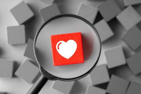 Anniversary, Wedding and Valentine day in puzzle concept top viewの写真素材