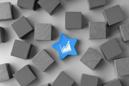Business & strategy icon on colorful jigsaw puzzleの写真素材