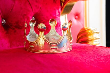 King crown on the vintagechairの写真素材