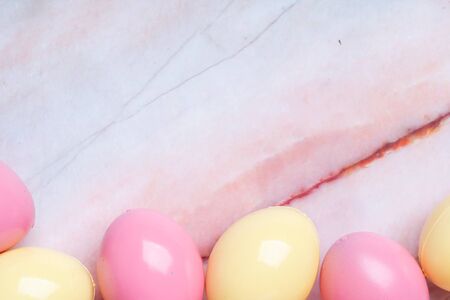 Colorful painted Easter egg on the top view