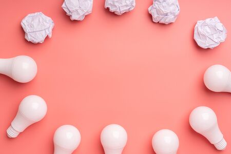 Lightbulb and lamp for creative & leadership business concept