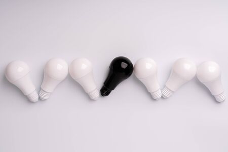 Lightbulb and lamp for creative & leadership business conceptの写真素材