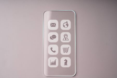Online Business & strategy icon application on smart phone