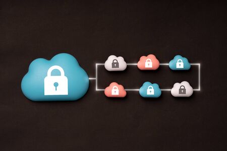 Pastel Cloud technology on colorful & creative background for global business concept