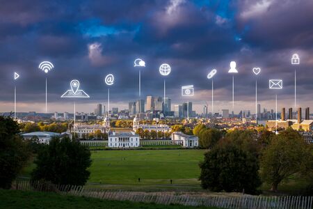 London office building for network and future conceptの写真素材