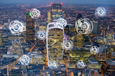 London office building for network and future conceptの写真素材