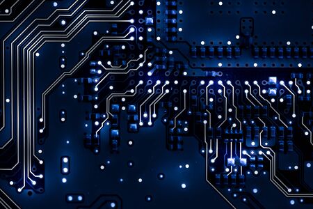Mainboard on abstract background illustrationの写真素材