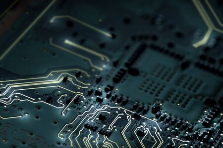 Mainboard on abstract background illustrationの写真素材