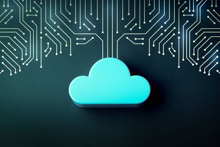 Cloud icon on abstract background mainboard  illustrationの写真素材