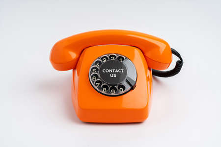 Vintage & retro telephone for call center conceptの写真素材