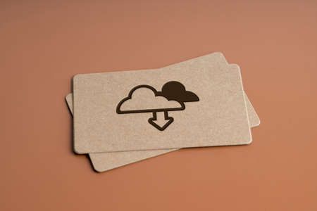 Plain name card with Cloud technology icon on monotone  background for global business conceptの写真素材