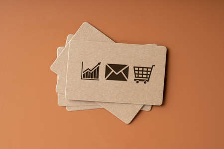 Plain name card for Online shopping icon conceptの写真素材
