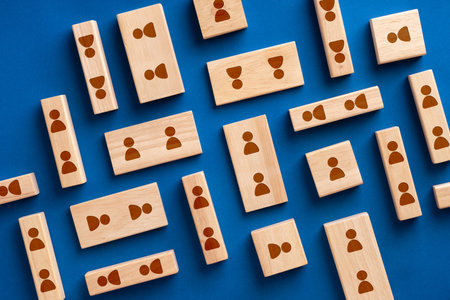 Business & HR icon on colorful jigsaw puzzleの写真素材