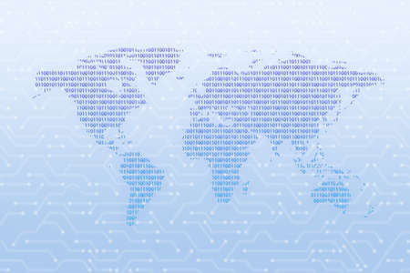 Global network on world map for technology and future conceptの写真素材