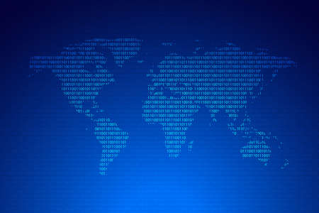 Global network on world map for technology and future concept