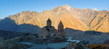 Gergeti Trinity Church is a popular name for Holy Trinity Church near the village of Gergeti in Georgia.の写真素材