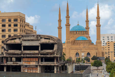 Beirut Downtown - Egg Building and Al Amin Mosqueの写真素材