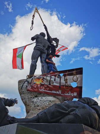 Demonstrations and revolution at Downtown Beirut - Next to Martyrs Square