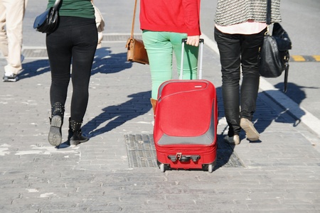 Tourists with luggageの写真素材
