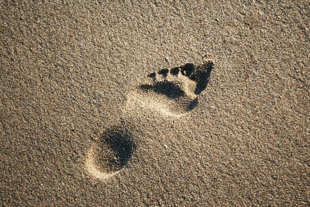 Footprint in the sandの写真素材