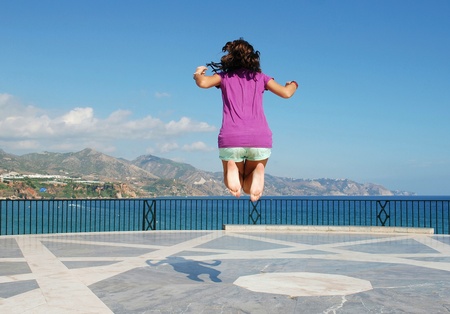 Girl jumpingの写真素材