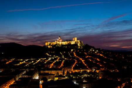Aerial view of the medieval city of Alcala la Real, Andalusia, Spainの写真素材