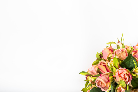 Bouquet of valentine roses isolated on white background.の写真素材