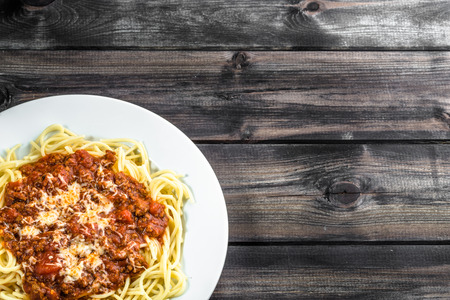 Cooked spaghetti bolognese, italian cuisineの写真素材
