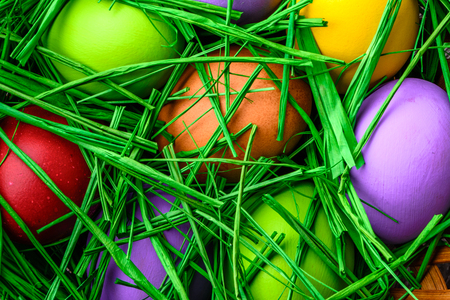 Colorful eggs, easter background