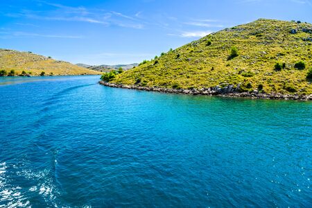 Croatian islands on Adriatic Sea. Croatia with rocky coastline