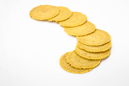 Wafers on white background.の写真素材