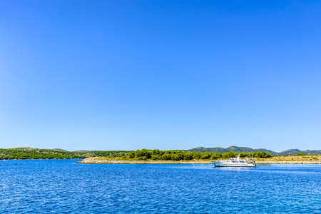 Luxury yacht in the sea, Croatiaの写真素材